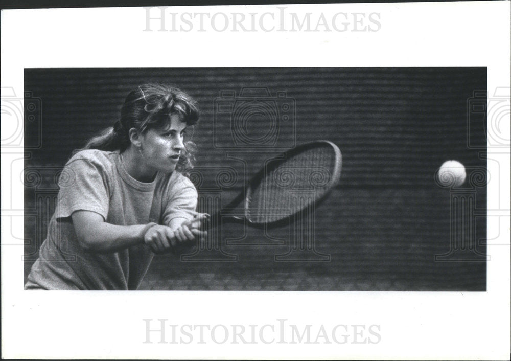 1992 Amber Caisse Meadowdale High School tennis tournament Lakeside - Historic Images