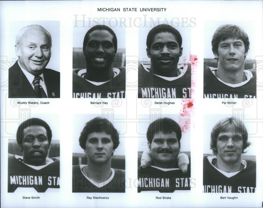 Michigan State University Football Team Muddy Waters Bernard Hay - Historic Images
