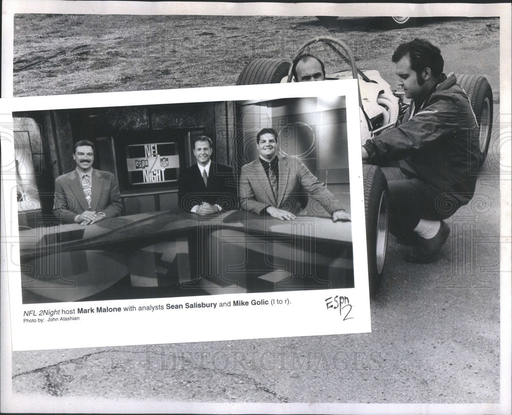 1970 NFL Night Host Mark Malone With Analyst Sean Salisbury Golic - Historic Images