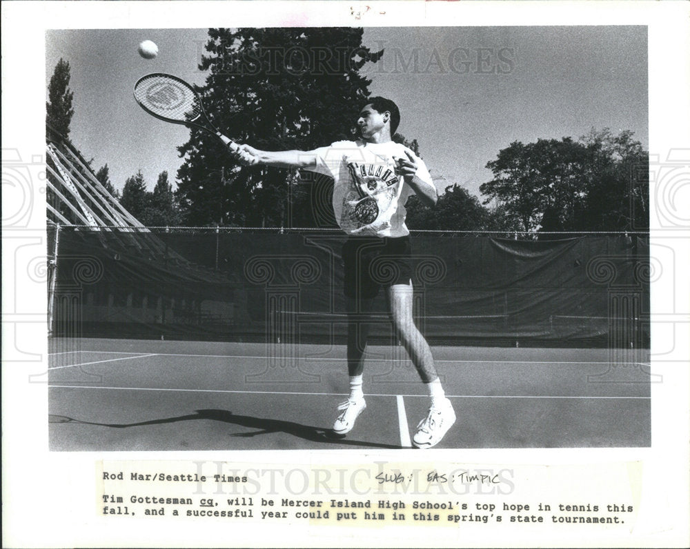 1990 Tim Gottesman Mercer Island High School Tennis - Historic Images