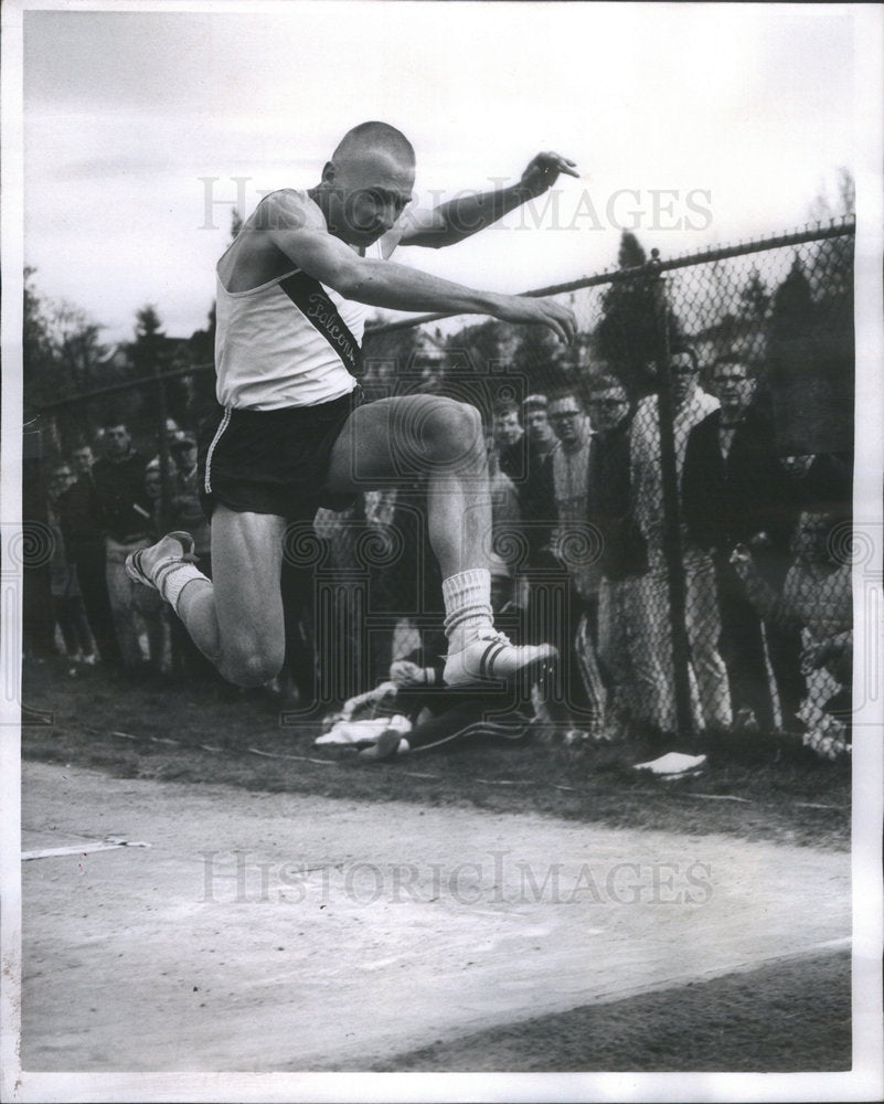 1967 Seattle Pacific College Track Member Gough Triple Jump - Historic Images