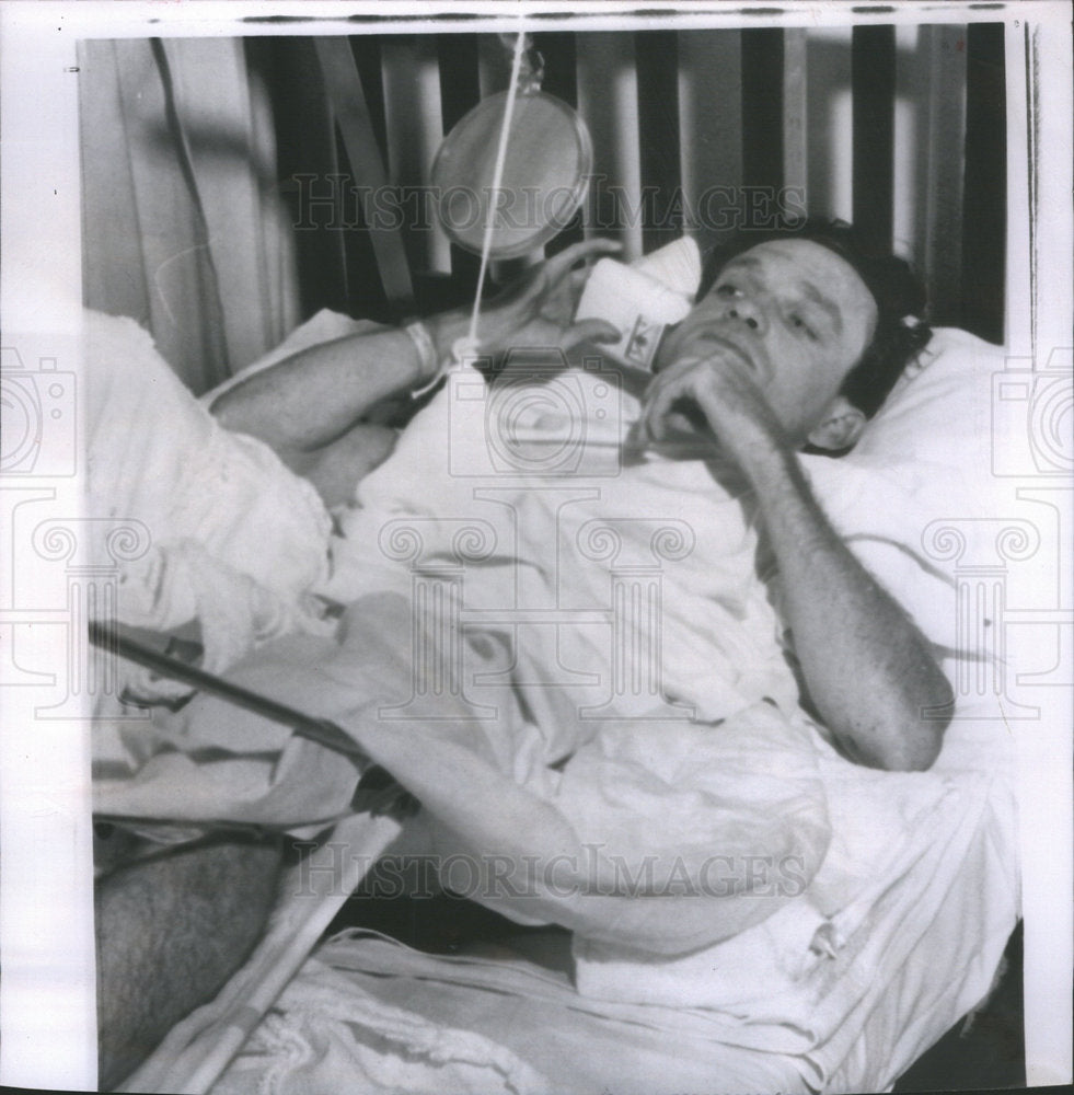 1962 Gordon Glisson American jockey champion 1949 shaved hospital - Historic Images