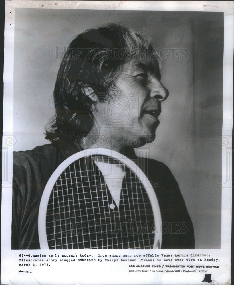 1975 PANCHO GONZALES AMERICAN TENNIS PLAYER - Historic Images