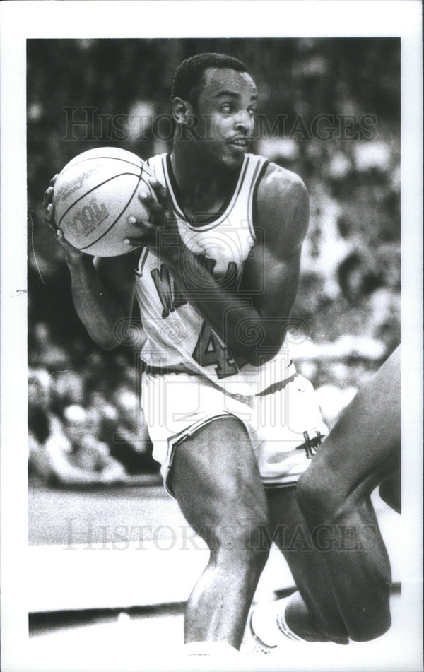 1982 Maryland University Basketball Player Veal Guarding Ball ...