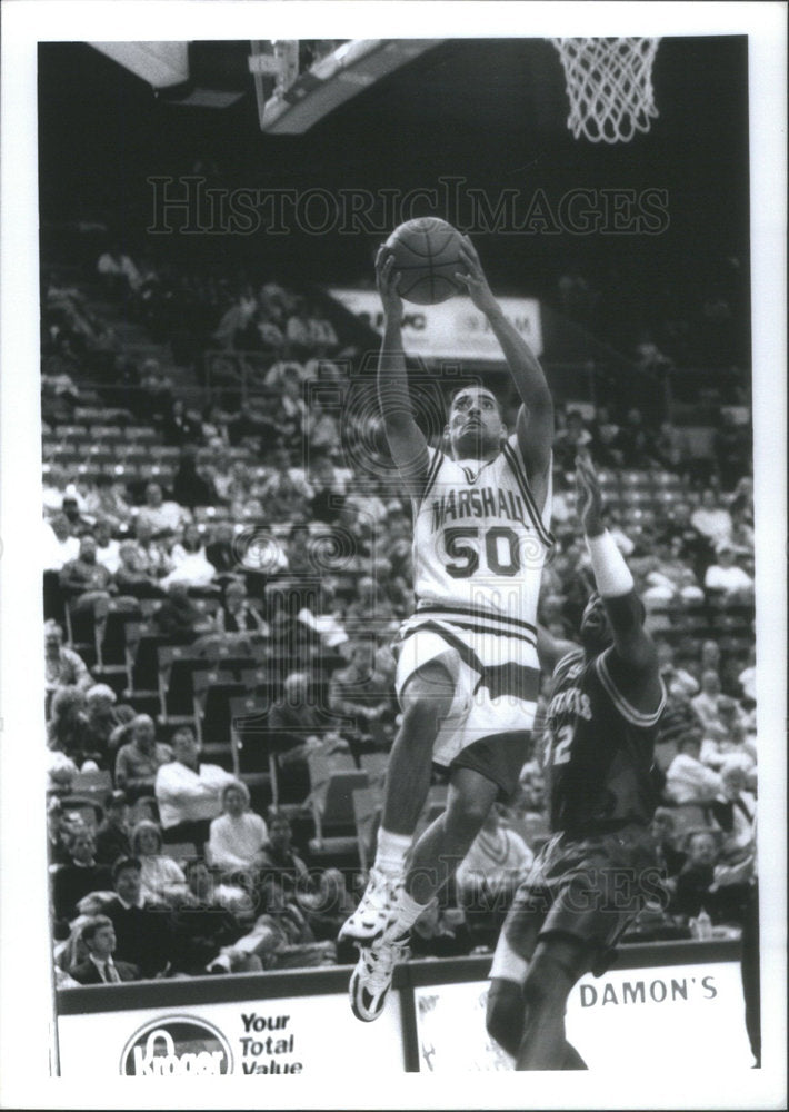 1995 Marshall University Basketball Player Coles Action Layup-Historic Images