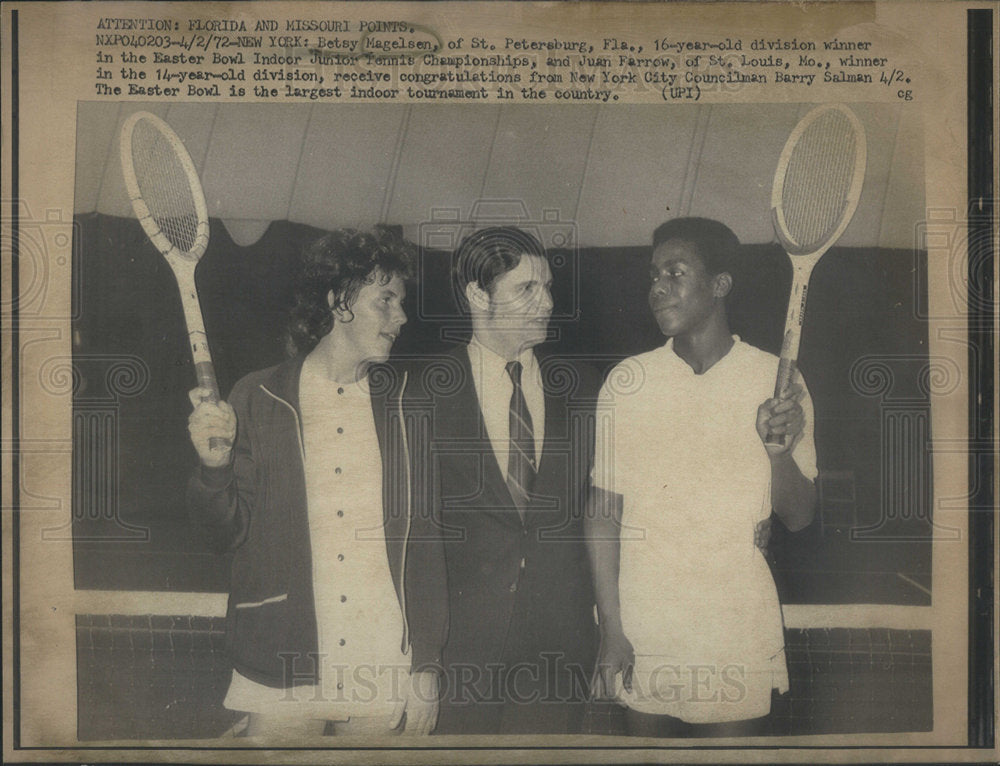 1972 Indoor Junior Tennis Championships Player Magelsen - Historic Images