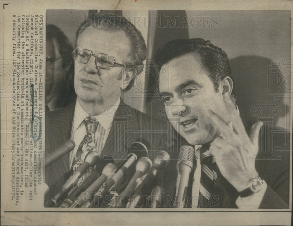 1972 Democratic National Committee Chairman OBrien Lawsuit - Historic Images