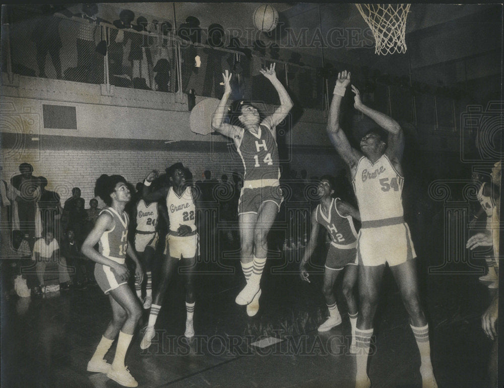 1975 Harrison High School Basketball Game Action Shot Williams - Historic Images