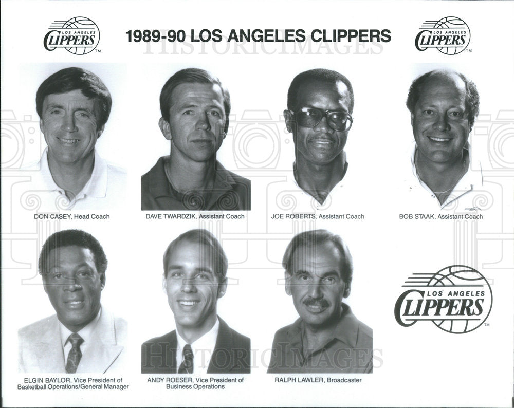 1989 Los Angles Clippers Don Casey  Dave Twadzik Joe Roberts - Historic Images