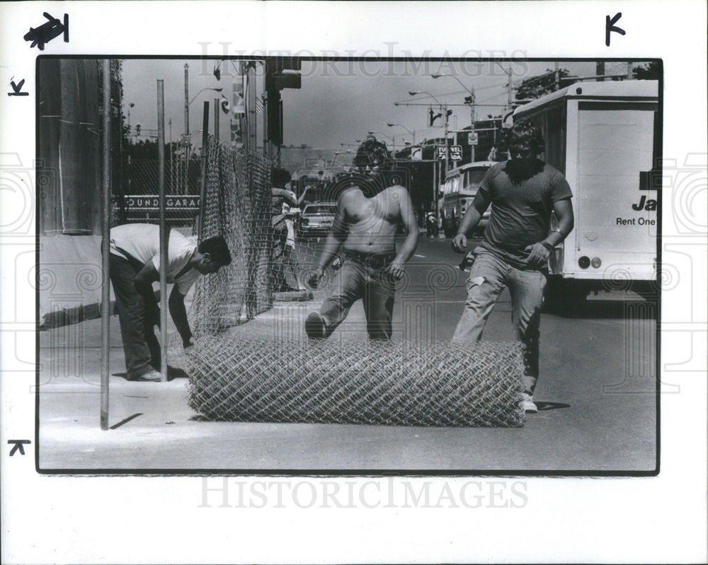 1984 workers prep for Grand Prix in Detroit - Historic Images