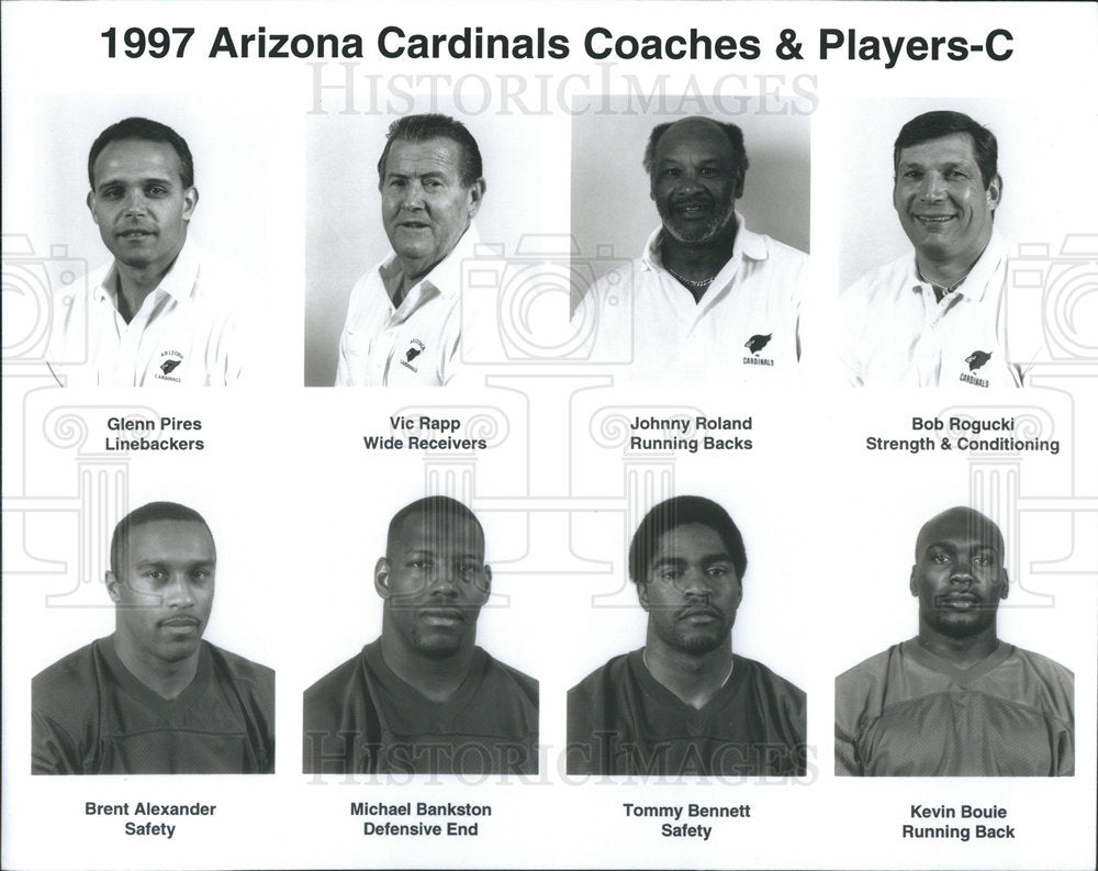 1997 Arizona Cardinals Coaches Players Roster Pires Rapp Roland - Historic Images