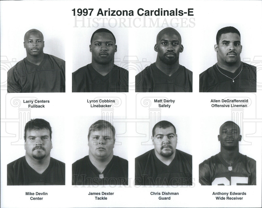 1997 Arizona Cardinals Players Roster Centers Cobbins Darby - Historic Images
