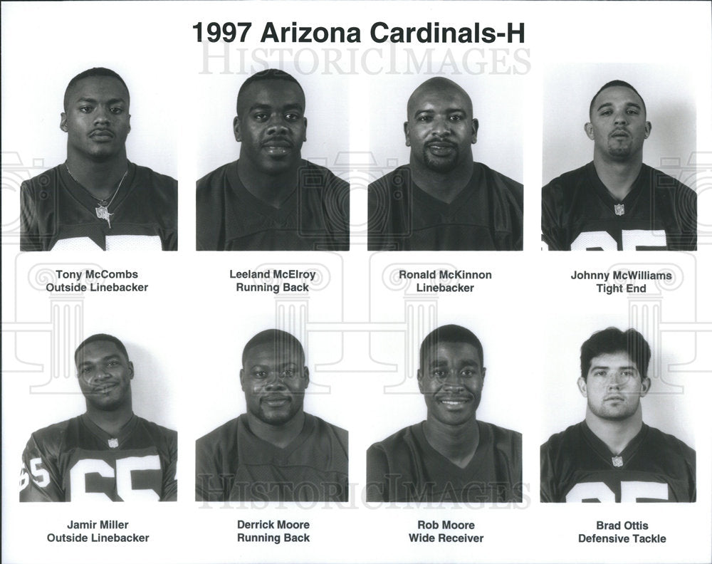 1997 Arizona Cardinals Roster Players McCombs McElroy McKinnon - Historic Images