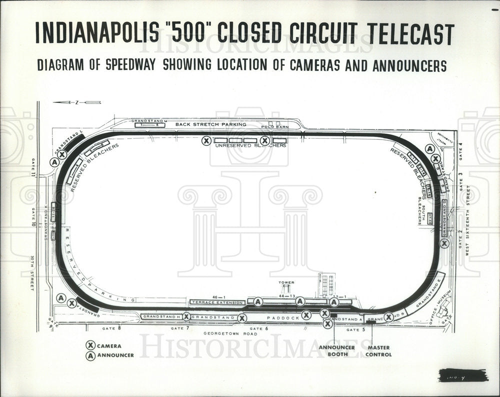 1966 Indianapolis 500 Speedway Diagram - Historic Images