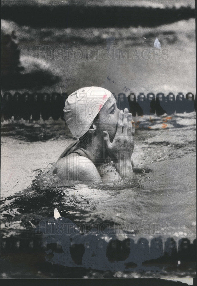 1980 Betsy Lind Freestyle Record Girl's State Swimming Meet - Historic Images