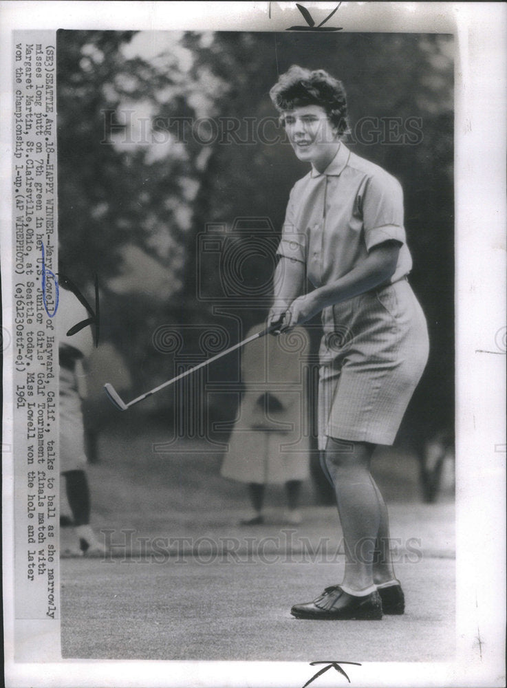 1961 Mary Lowell Woman Golfer U.S. Junior Girls Tournament - Historic Images