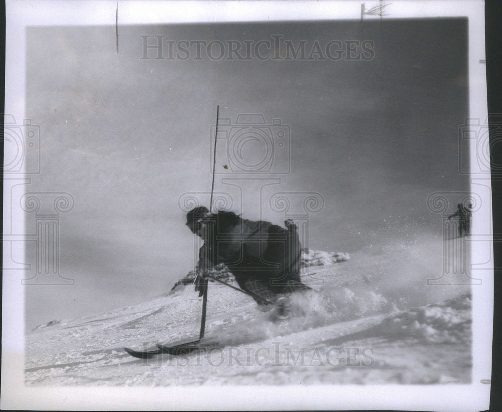 1955 Skier Lawrence Olympic Slalom Training Cervinia - Historic Images