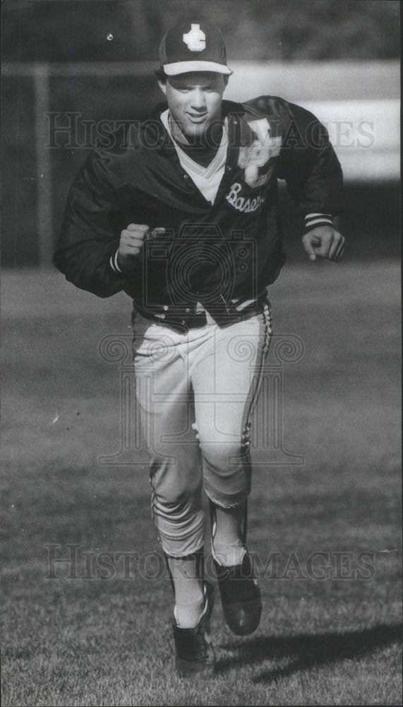 1981 Joliet Catholic High School Pitcher Grant Running - Historic Images
