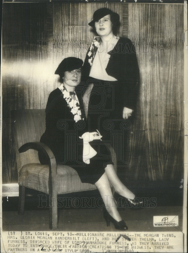 1935 Morgan Twins Gloria Thelma Vanderbilt - Historic Images