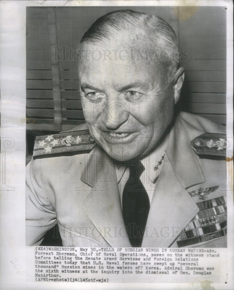 1951 Ad. Dorrest Sherman Chief of Naval Operations - Historic Images