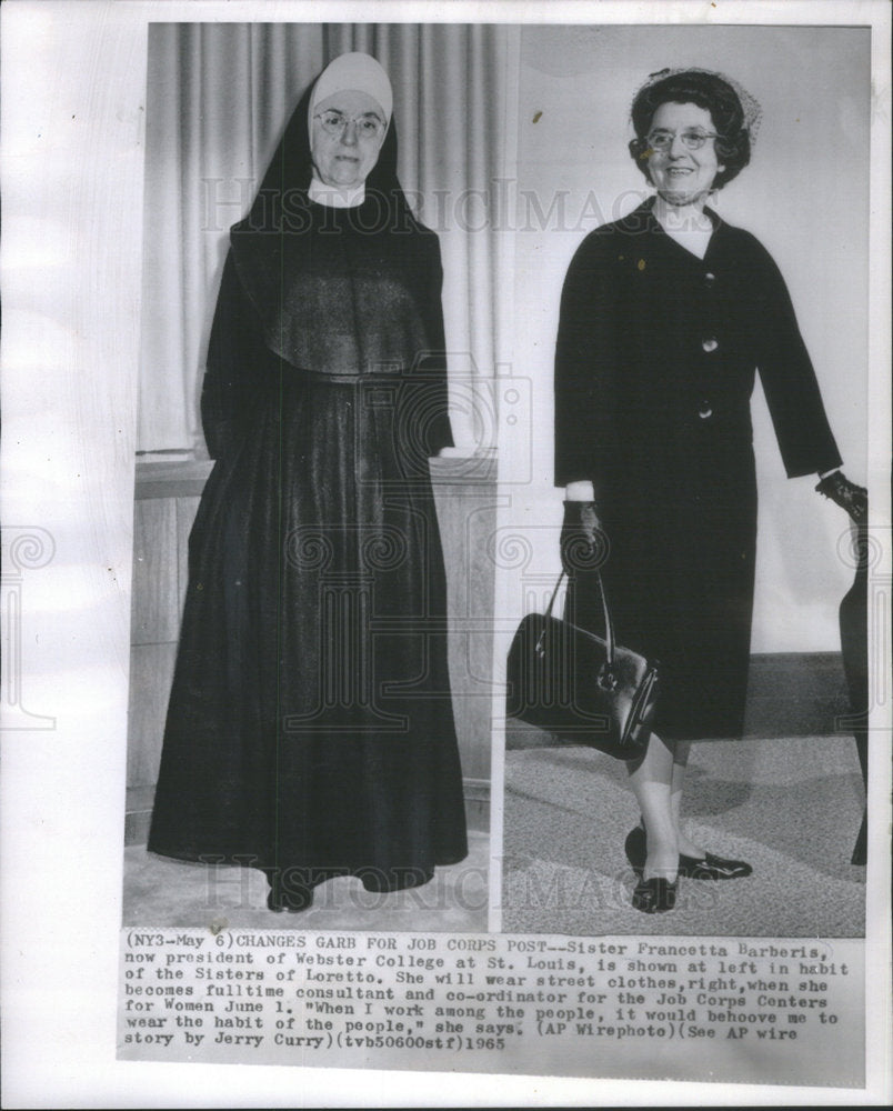 1965 SISTER FRANCETTA BARBERIS WEBSTER COLLEGE - Historic Images