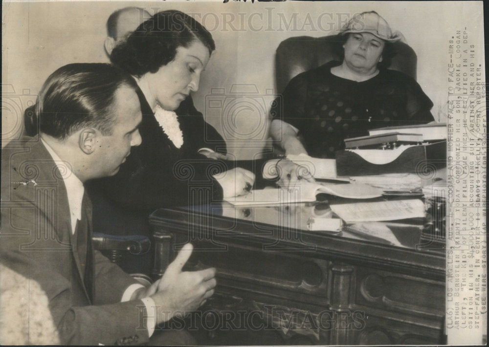 1938 Press Photo Mrs. Arthur Bernstein  Son Jackie Loogan - Historic Images