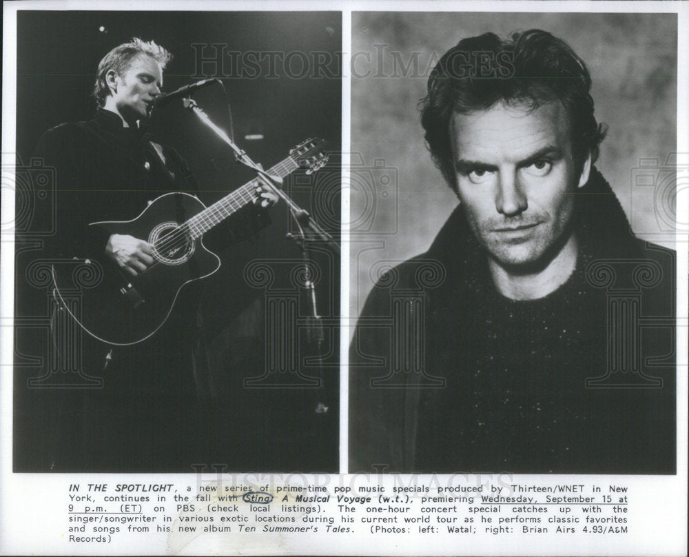 Press Photo Musician Sting Appears In Music Special "Sting: A Musical Voyage" - Historic Images