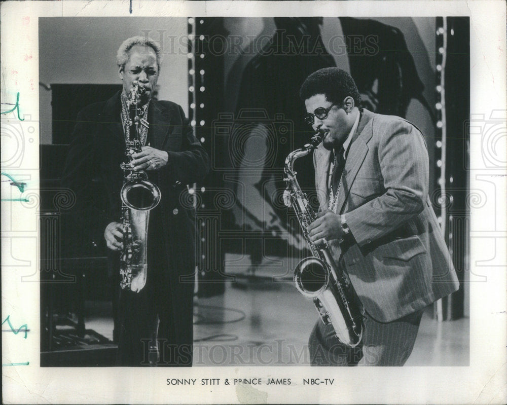 1977 Press Photo Stanley Turrentine &amp; Sonny Stitt Saxophonists - Historic Images