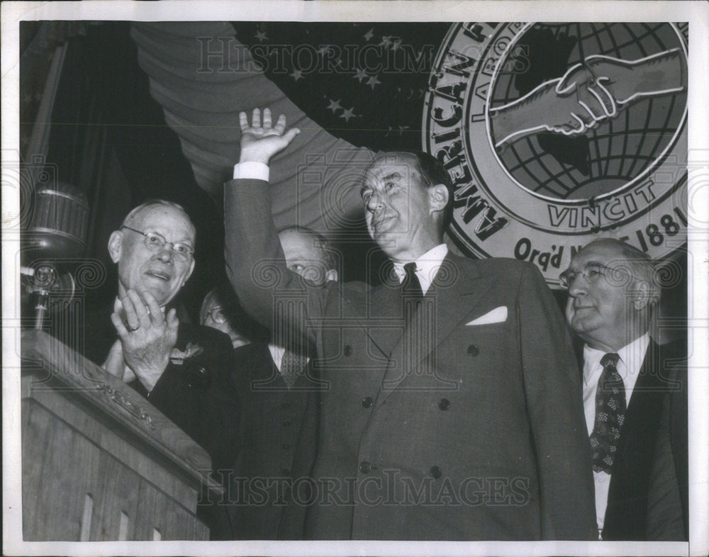 1952 Press Photo Adlai Stevenson, William Green, and James C. Petrillo - Historic Images