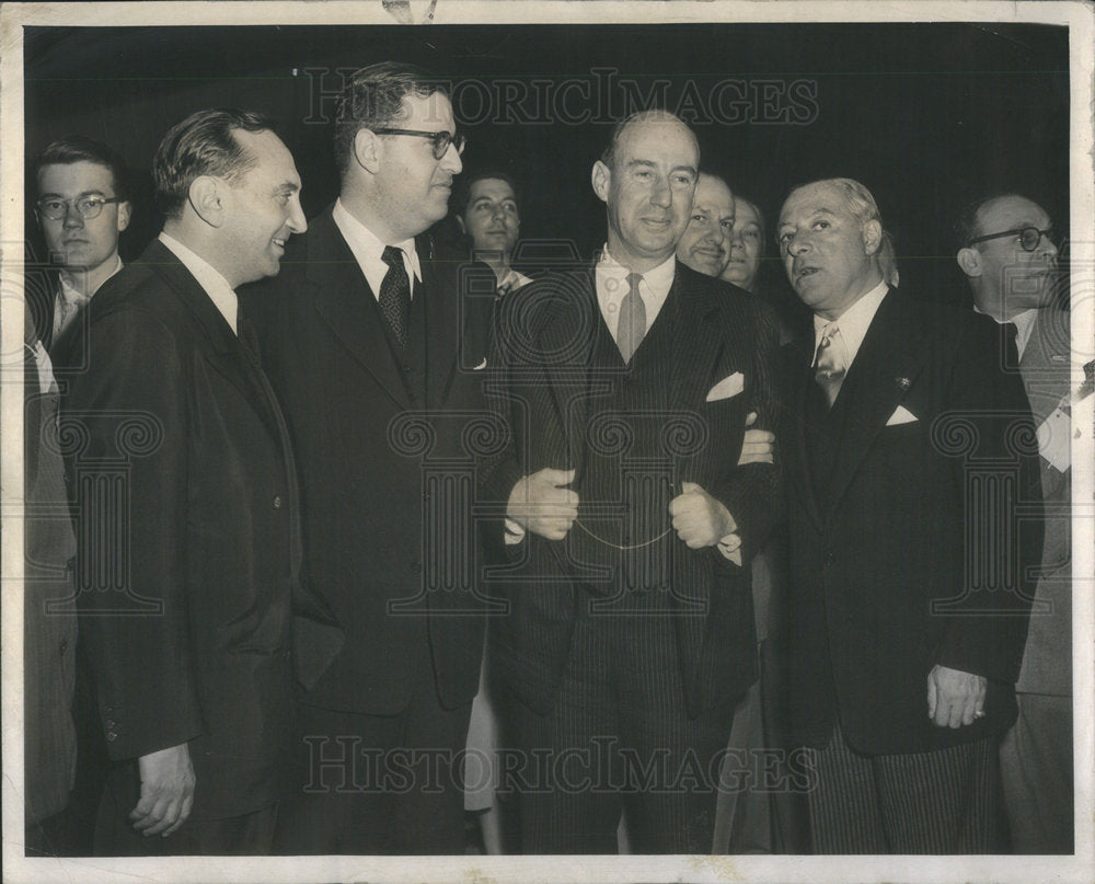 1952 Morris Alexander, Abba Eban, Gov. Adlia Stevenson - Historic Images