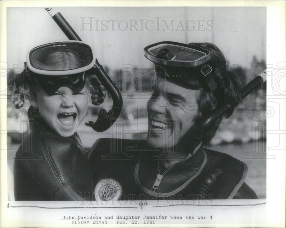 1981 Press Photo John Davidson and Daughter Jennifer when she was 4 - Historic Images