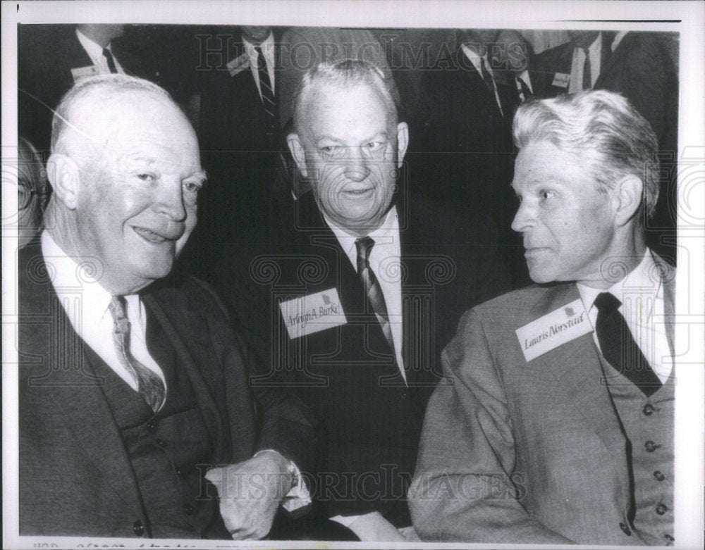 Press Photo Former President Dwight D. EisenhowerAdmiral Arleigh Burke Horsted - Historic Images