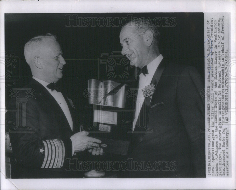 1961 Vice President Johnson &amp; Admiral Arleigh Burke - Historic Images