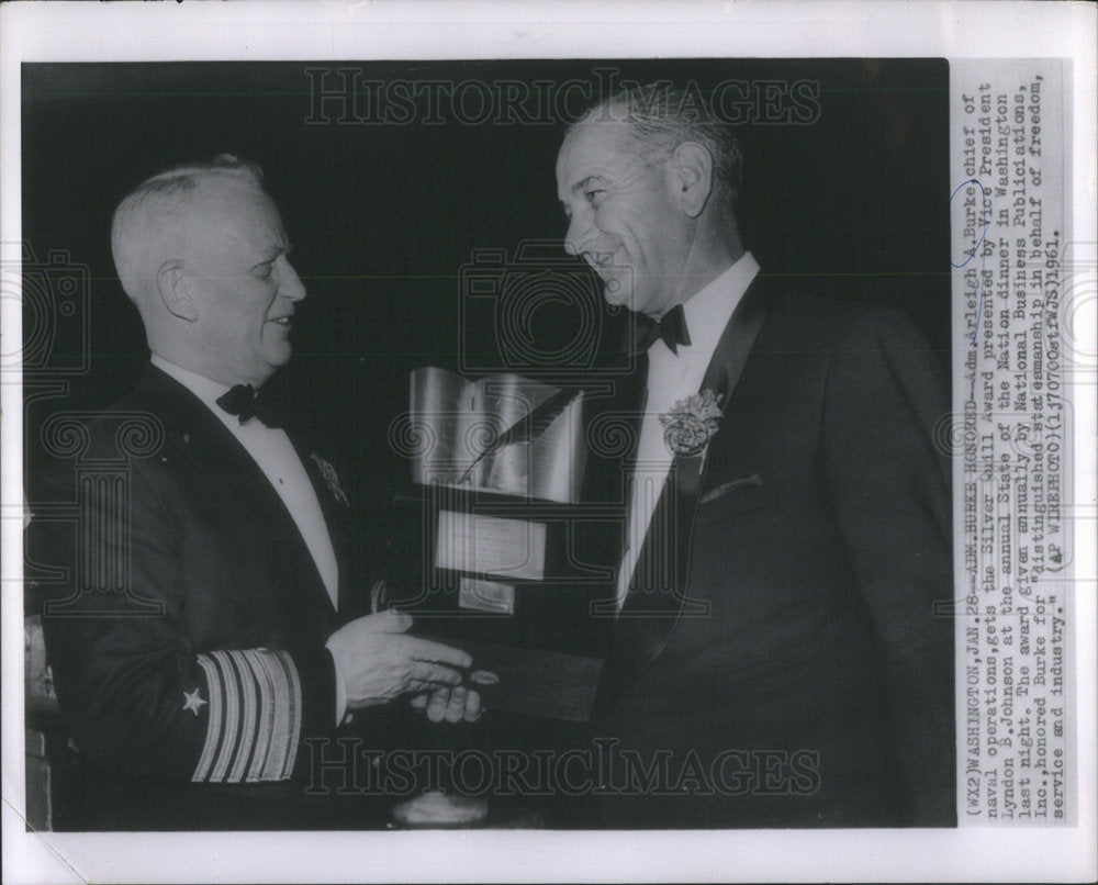 1961 Vice President Johnson & Admiral Arleigh Burke - Historic Images