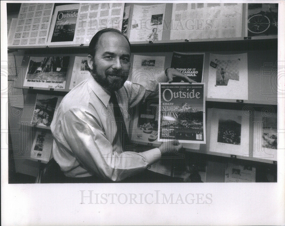 1989 Press Photo Larry Burke president of Outside Magazine - Historic Images