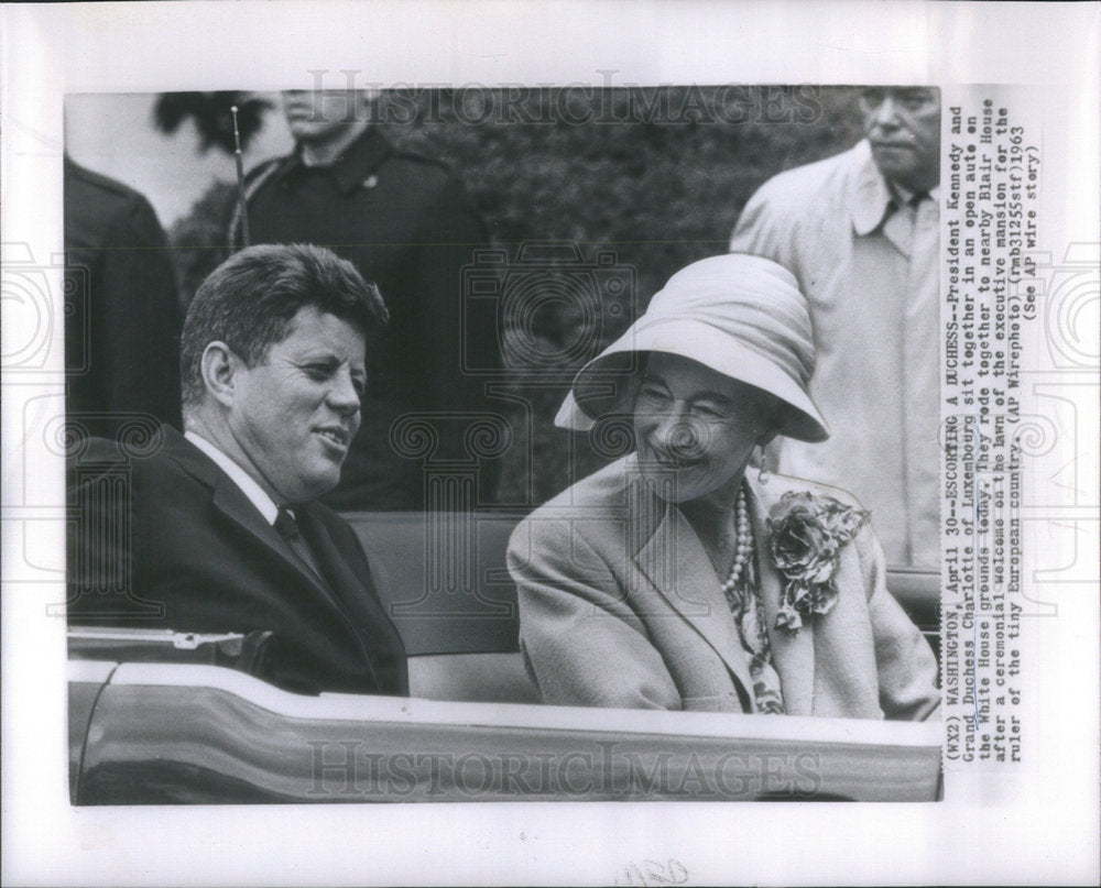 1963 Press Photo Grand Duchess Charlotte Kennedy - RSC33261 - Historic Images