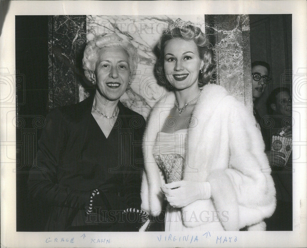 1951 Grace Kuhn And Unidentified Woman At Chicago Theater Benefit - Historic Images