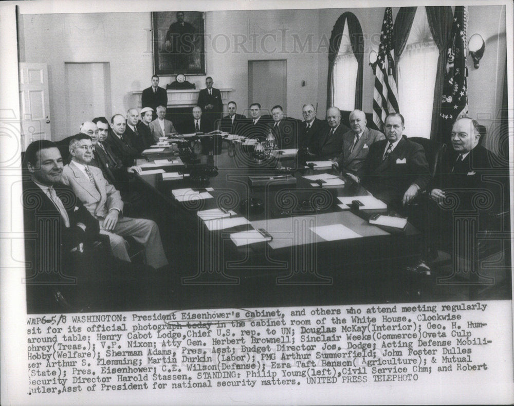 1953 Press Photo President Eisenhower's Cabinet - Historic Images