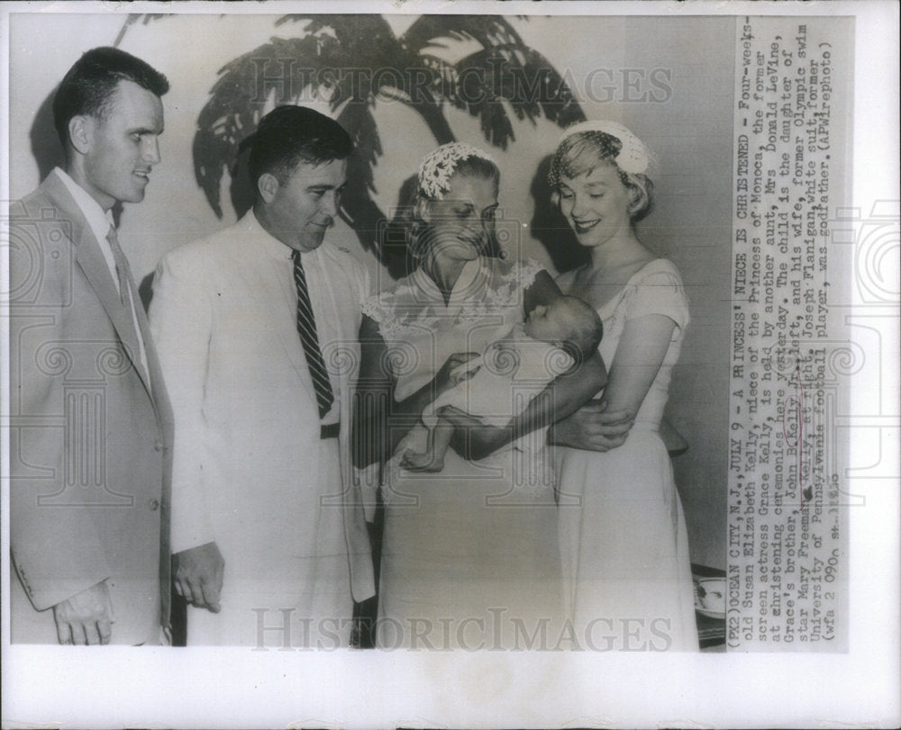 1956 Princess Grace of Monaco and her newborn niece. - Historic Images