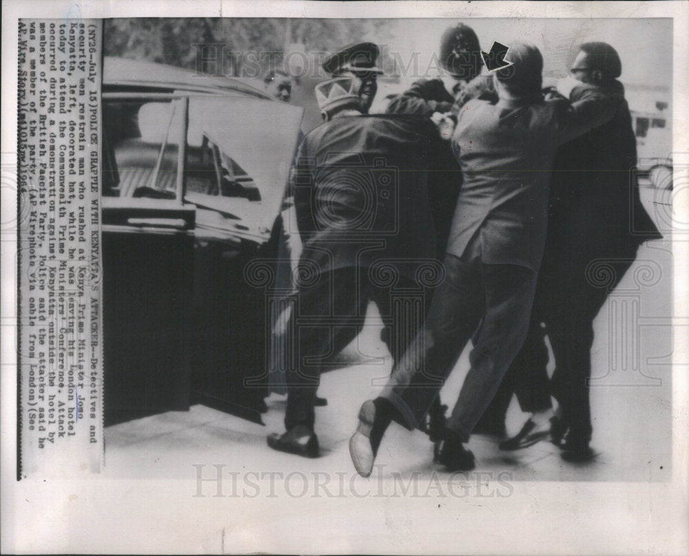1964 Detective Security Man Restrain Man Rush Kenya Prime Minister - Historic Images