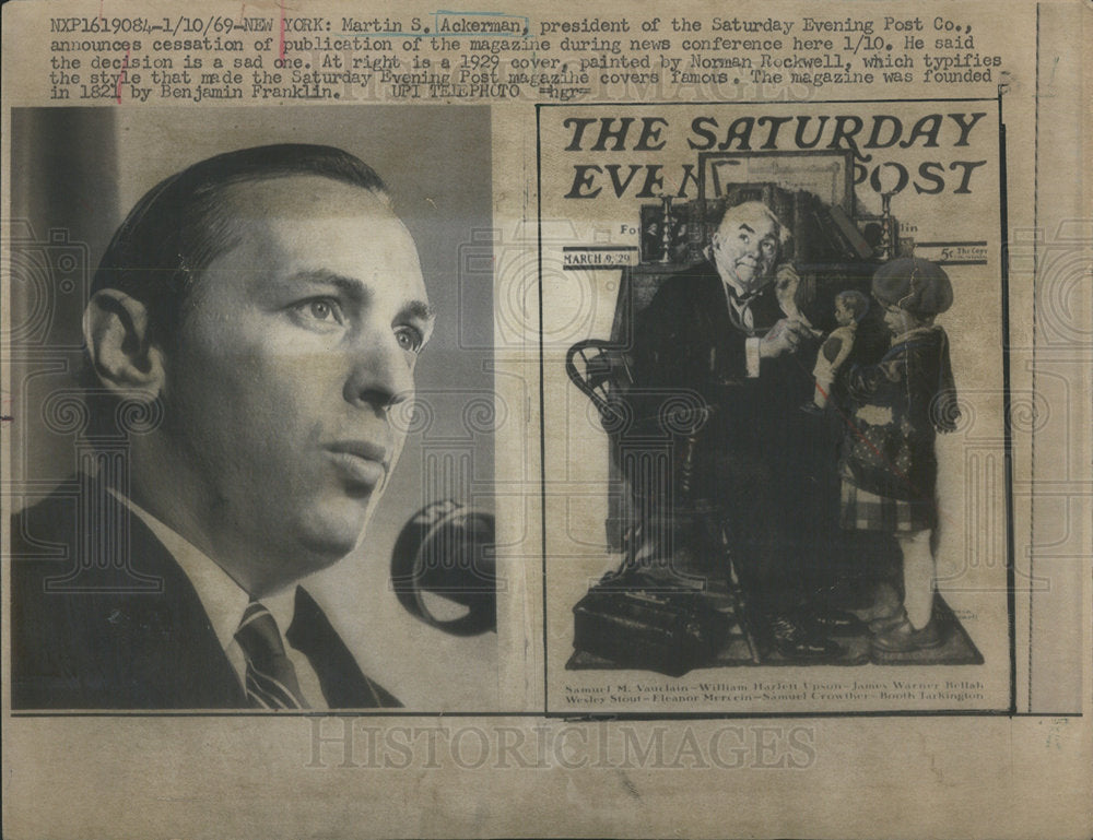 1969 Ackerman President Announces Cessation Of Publication Magazine - Historic Images