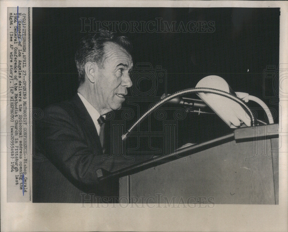 1964 Press Photo Bishop Gerald H. Kennedy of Los Angeles - Historic Images