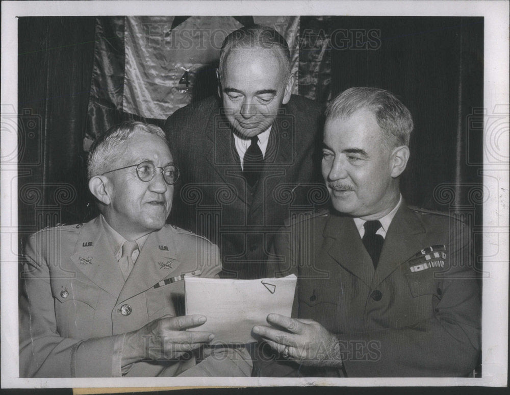 1944 Maj Gen Myron Cramer Adm Thomas Gatch advocate general navy - Historic Images