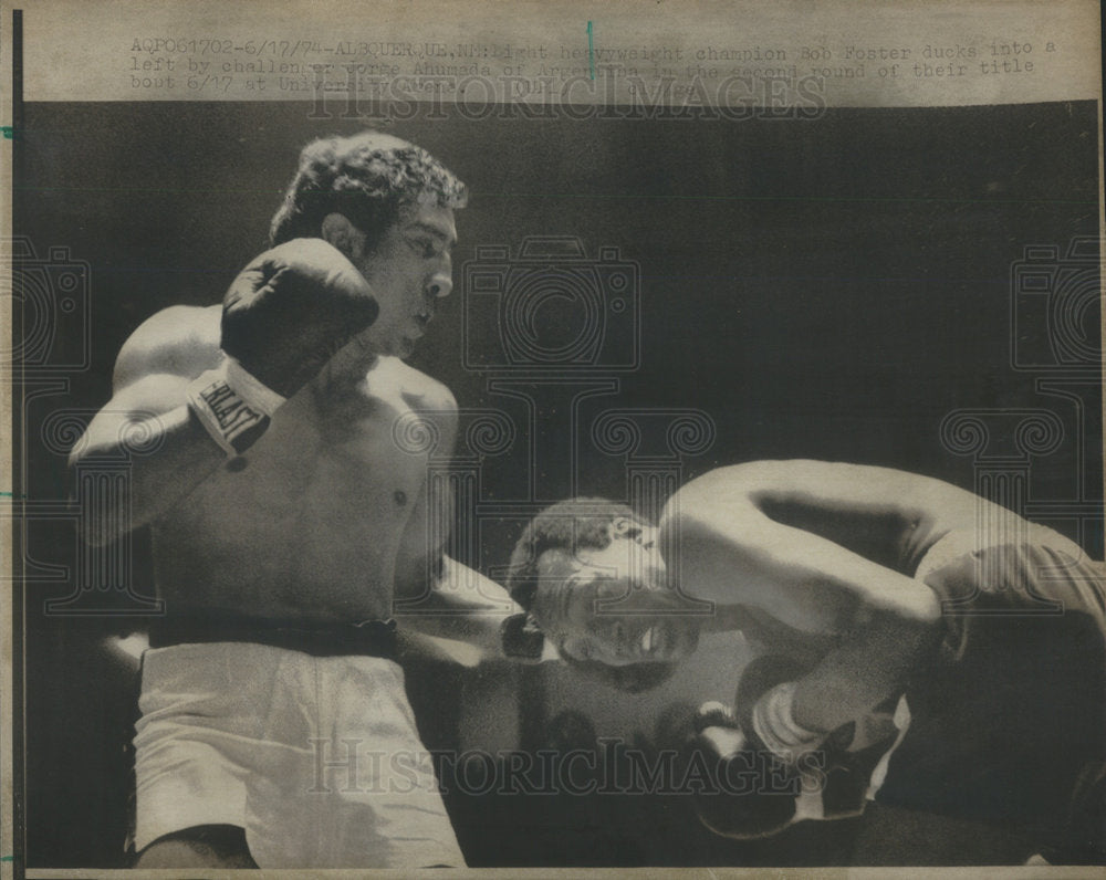 1974 Press Photo Bob Foster Jorge Ahumada heavy weight boxer amateur champion - Historic Images