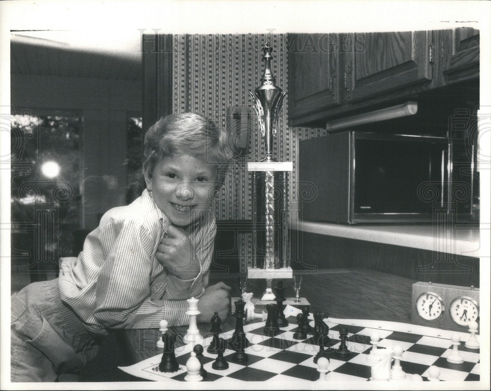 1988 Press Photo Craig Cochran grand father George Palmer National Chess Champ - Historic Images