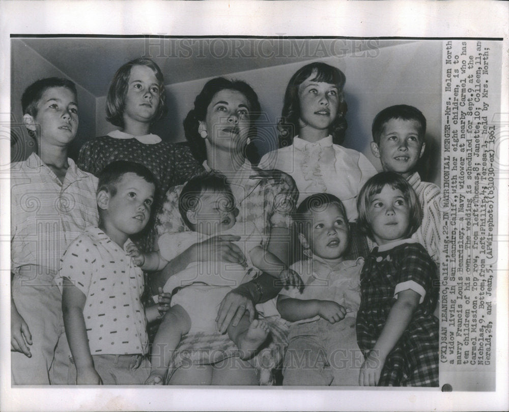 1961 Mrs. Helen North a widow Living in Eight Children - Historic Images