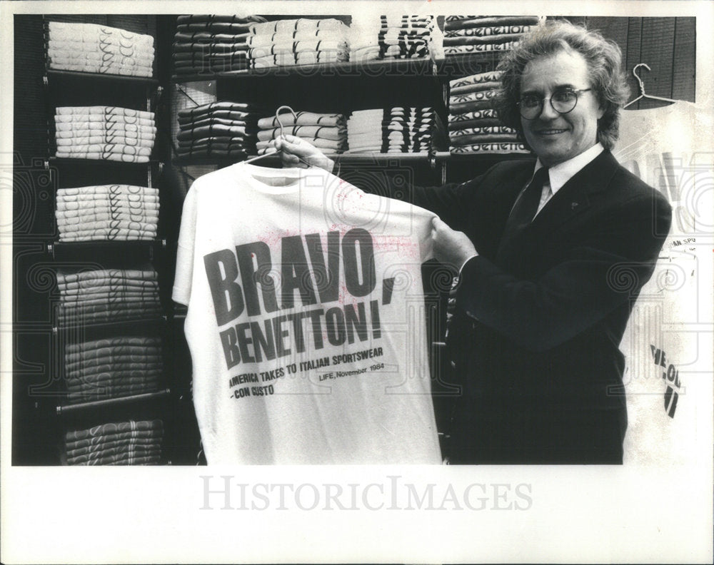 1985 Press Photo Luchiano Benetton Fashion Leader - Historic Images