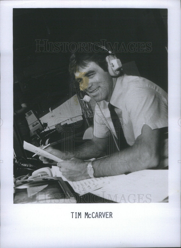 Press Photo James Timothy Tim McCarver American League Baseball Catch Fox Sport - Historic Images