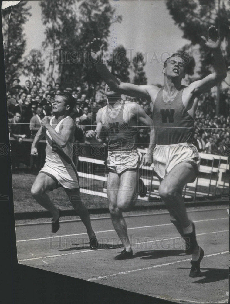 1937 Press Photo Humber Washington Track Meets Michigan 100 yard - Historic Images