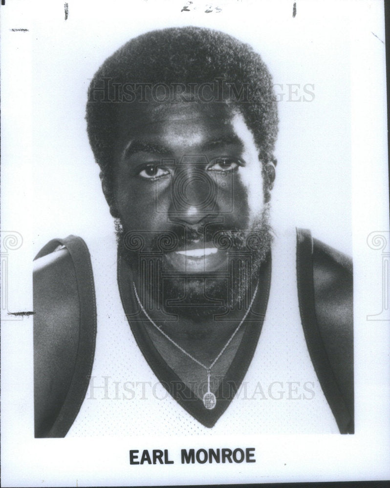1975 Press Photo Vernon Earl Monroe Philadelphia America Basketball player Play - Historic Images